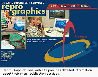 screen shot of Repro Graphics Web site