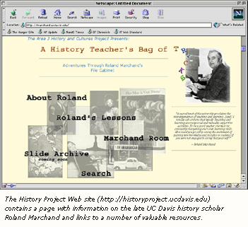 History Project Web site screen capture