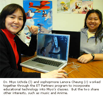photo of Dr. Miyo Uchida and sophomore Lenora Cheung