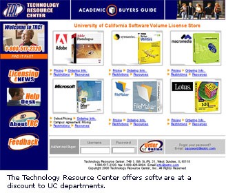 Technology Resource Center Web page